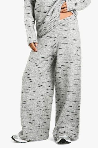 Pantaloni wide legs - Grigio melange