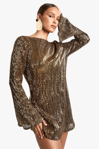 Abito taglio dritto - Dorato