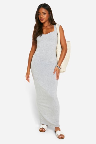 Abito lungo - Grigio melange