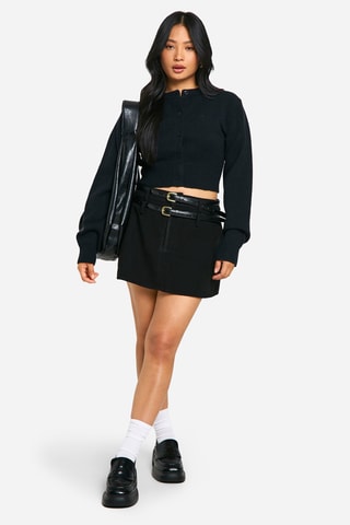 Minigonna a vita alta - Nero