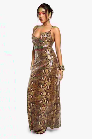 Abito lungo - Marrone e nero