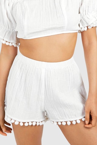 Shorts a vita alta - Bianco