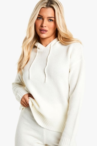 Maglia con cappuccio - Ecrù