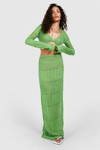 Gonna lunga a vita alta - Verde chiaro