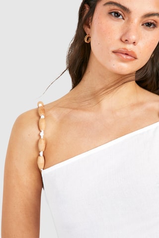 Tuta corta in lino - Bianco