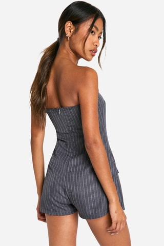 Tuta corta bustier - Grigio