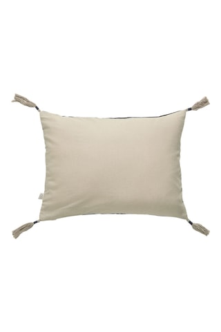 Copricuscino in velluto - Blu e beige - 40 x 30 cm