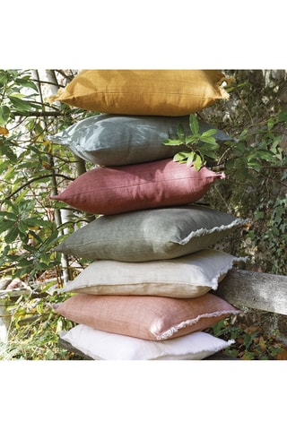 Copricuscino in lino - Zafferano - 60 x 40 cm