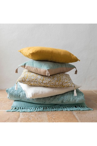 Copricuscino in lino - Zafferano - 60 x 40 cm