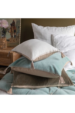 Copricuscino in velluto - Bianco - 50 x 50 cm