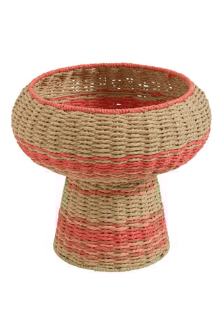 Coppa decorativa in corda di carta naturale e corallo Hoka - Beige - 33 x 28 cm