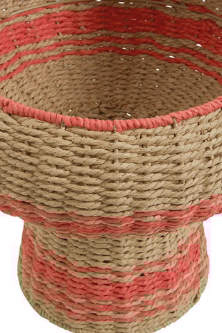 Coppa decorativa in corda di carta naturale e corallo Hoka - Beige - 33 x 28 cm