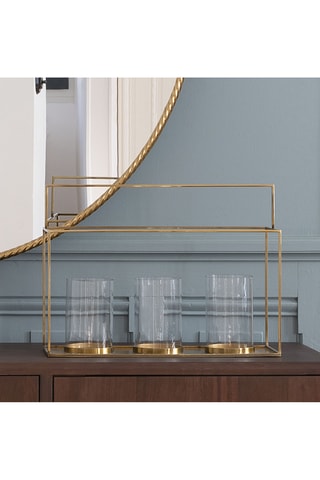 Portacandela - Dorato - 48,5 x 18 x 35,5 cm