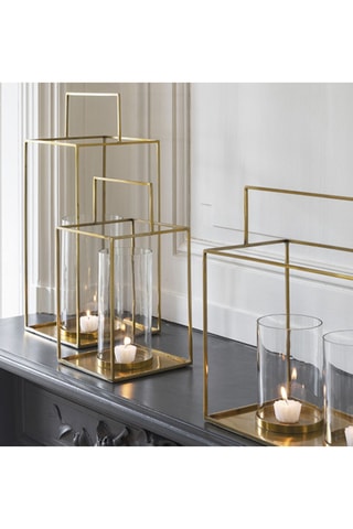 Portacandela - Dorato - 48,5 x 18 x 35,5 cm