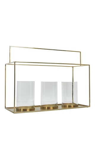 Portacandela - Dorato - 48,5 x 18 x 35,5 cm