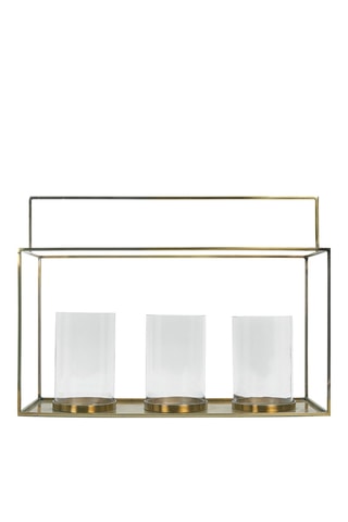 Portacandela - Dorato - 48,5 x 18 x 35,5 cm