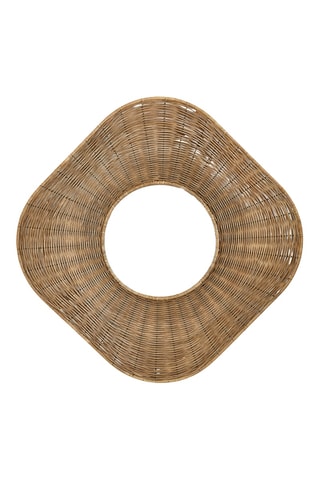 Miroir en rotin - Marron - 100 x 100 cm