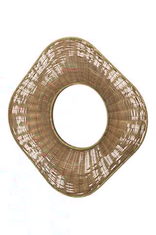 Miroir en rotin - Marron - 100 x 100 cm