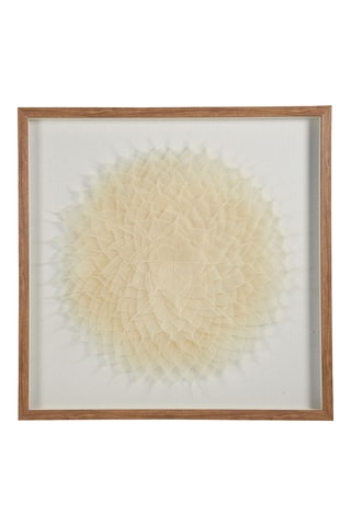 Décoration murale fleur feuilles écrues - 80 x 5 x 80 cm