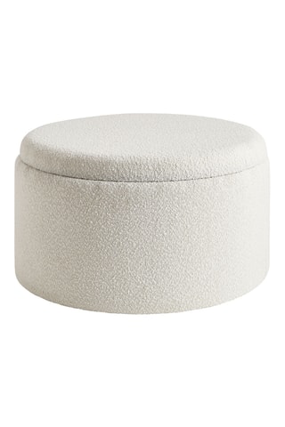 2 poufs - Crème - En tissu bouclette