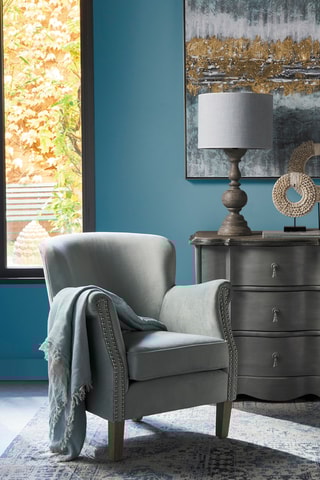 Fauteuil - Beige - Revêtement en polyester, viscose et lin