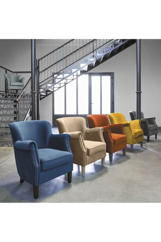 Fauteuil - Beige - Revêtement en polyester, viscose et lin