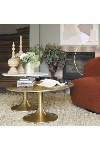 2 tables basses en marbre - 60 x 46 cm