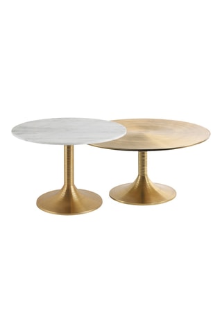 2 tables basses en marbre - 60 x 46 cm