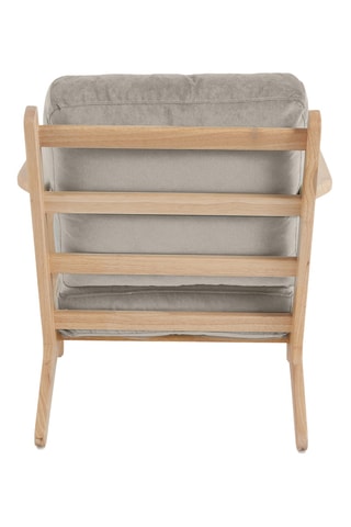 Fauteuil en hévéa - Gris - En tissu velours