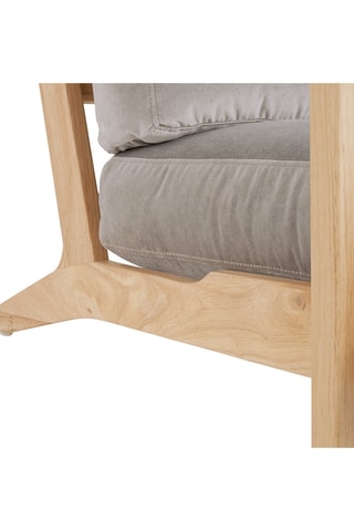 Fauteuil en hévéa - Gris - En tissu velours