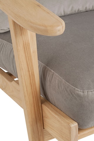 Fauteuil en hévéa - Gris - En tissu velours