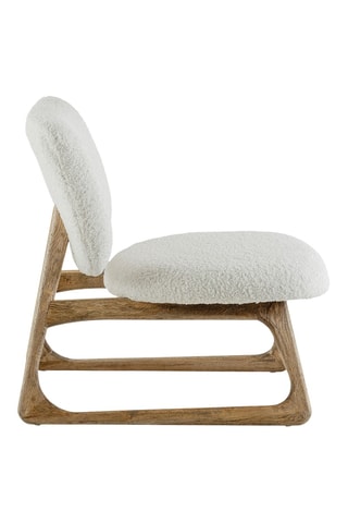 Fauteuil - Blanc - En tissu bouclette