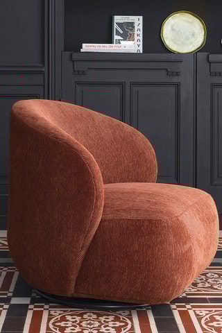 Fauteuil - Rouille - En tissu bouclette