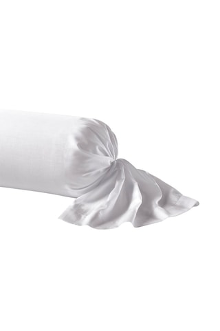 Funda de almohada de satén de algodón 80 hilos/cm² Uni - Blanco