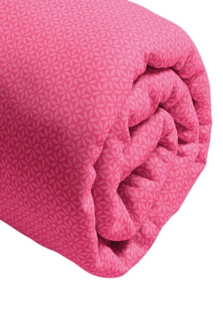 Sábana bajera de satén de algodón 80 hilos/cm² Fleurs sauvages - Rosa