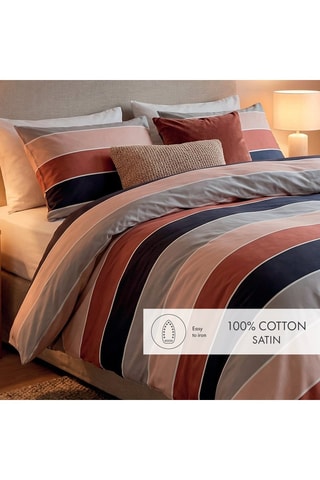 2 fundas de almohada de satén de algodón 80 hilos/cm² - Nude y marrón