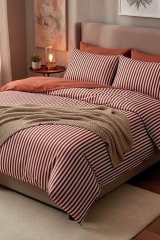 2 fundas de almohada de satén de algodón 80 hilos/cm² - Rojo - 50 x 70 cm