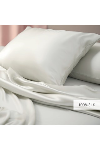 Funda de almohada de seda Nuit de soie - Blanco