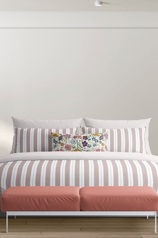 2 fundas de almohada reversibles de satén de algodón 80 hilos/cm² - Rosa viejo