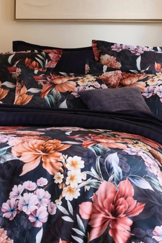 2 fundas de almohada de satén de algodón 80 hilos/cm² Eclat de caramel - Azul oscuro