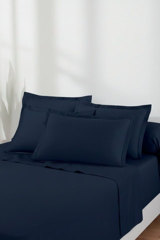 2 fundas de almohada Uni - Azul marino