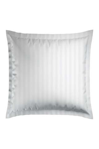2 fundas de almohada de satén de algodón 79 hilos/cm² Dobby Stripe - Blanco
