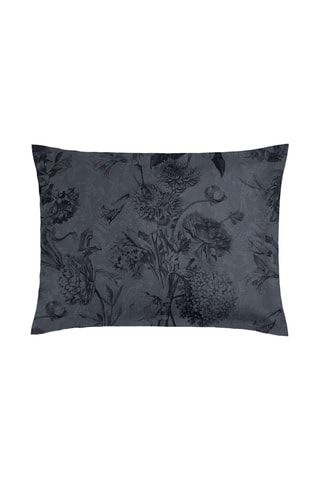 2 fundas de almohada de satén de algodón 79 hilos/cm² Toile Fleurie - Gris oscuro