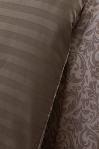 2 fundas de almohada de satén de algodón 79 hilos/cm² Damask Floralia - Topo