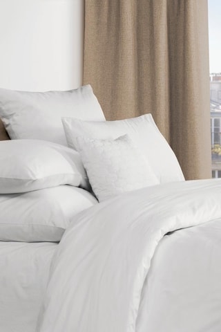 2 fundas de almohada de satén de algodón 80 hilos/cm² Uni - Blanco