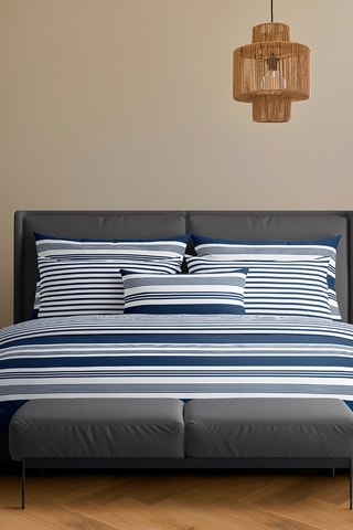 2 fundas de almohada de satén de algodón 80 hilos/cm² Lena - Azul