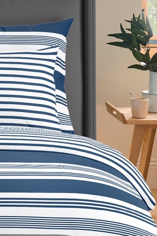 2 fundas de almohada de satén de algodón 80 hilos/cm² Lena - Azul