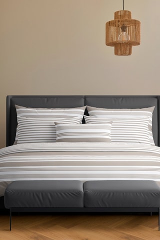 2 fundas de almohada de satén de algodón 80 hilos/cm² Lena - Topo