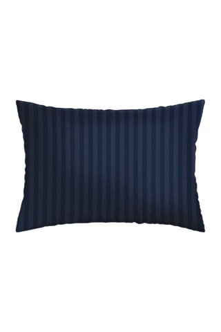 2 fundas de almohada de satén de algodón 80 hilos/cm² Jardin rêveur - Azul oscuro y rosa