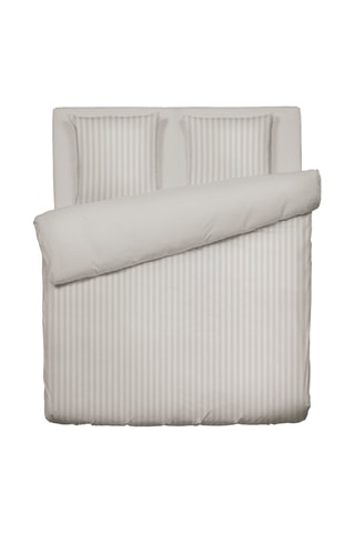 Juego de nórdico de satén de algodón 79 hilos/cm² Dobby Stripe - Topo